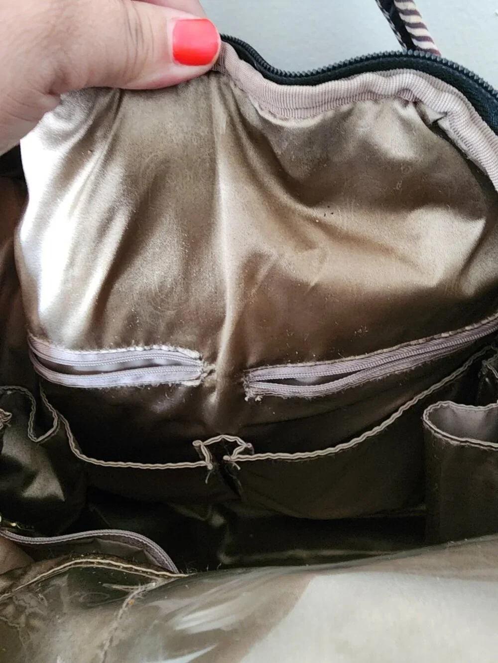 Ju-Ju-Be Be Right Back BRB Backpack Diaper Bag The Commodore Chevron Stripe
